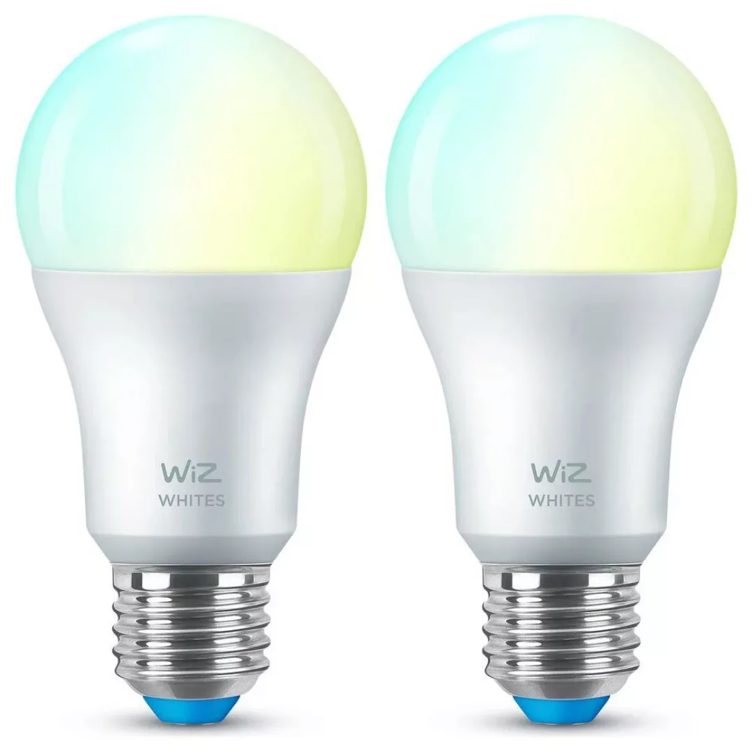 WiZ LED Smart Leuchtmittel in Weiß E27 A60 8W 806lm 2700-6500K 2er-Pack günstig online kaufen