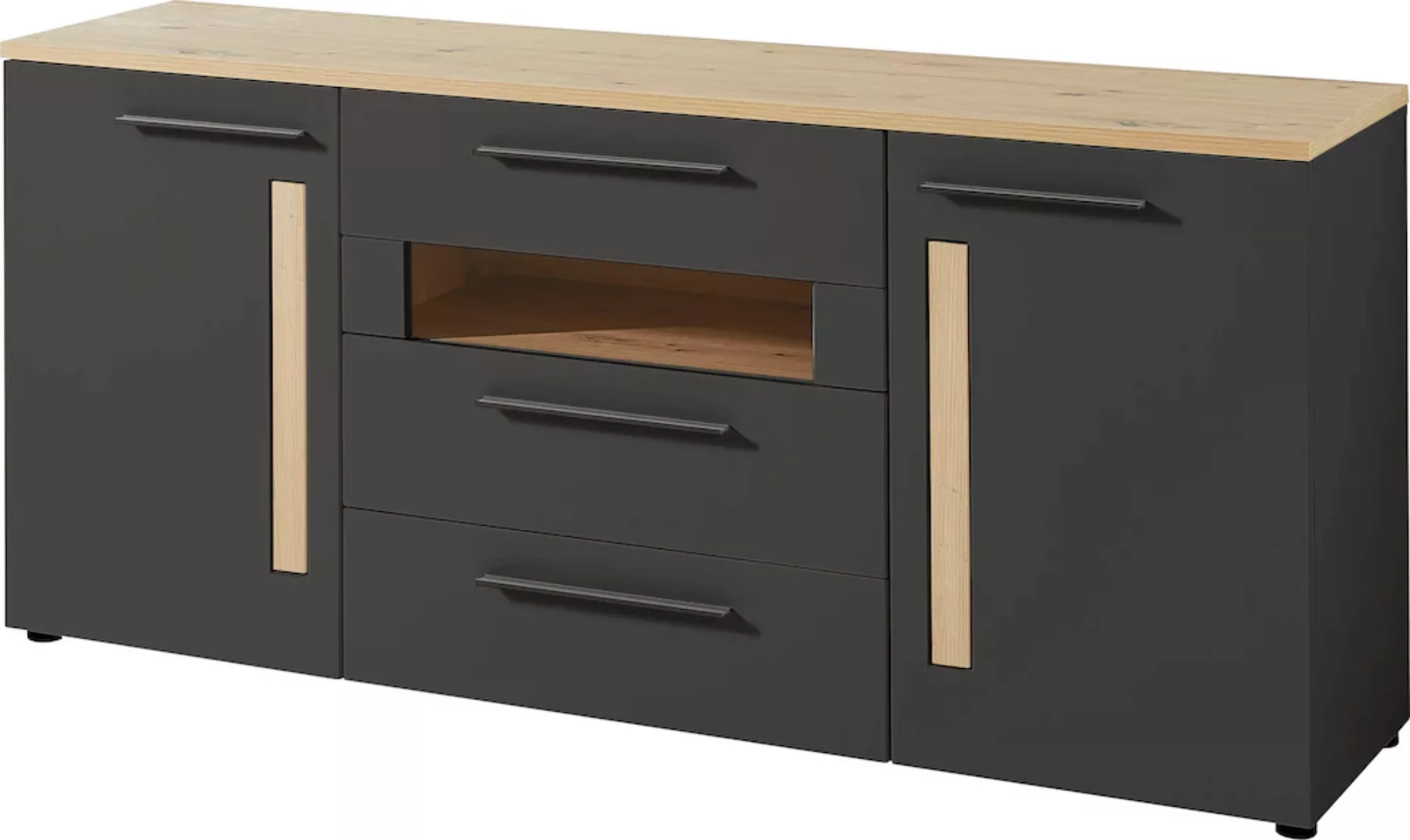 Innostyle Sideboard "Loft Two", Breite 180 cm, 2 Holztüren, 3 Schubkästen, günstig online kaufen