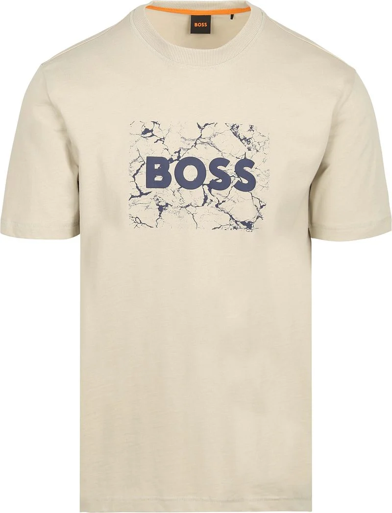 BOSS T-shirt Logo Beige  - Größe L günstig online kaufen