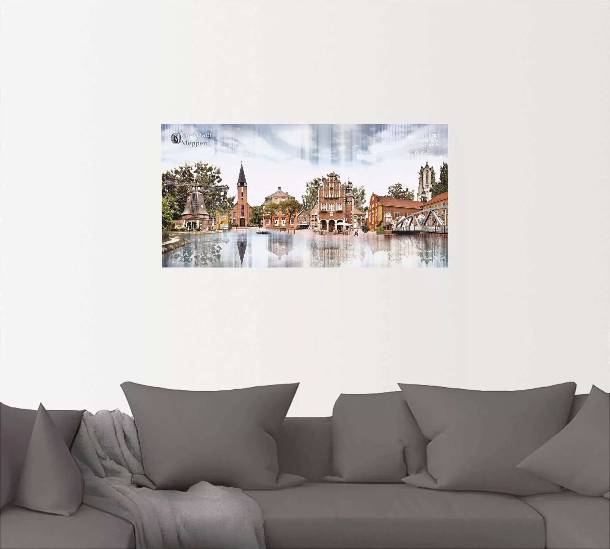 Artland Wandbild »Meppen Skyline Abstrakte Collage«, Deutschland, (1 St.), günstig online kaufen