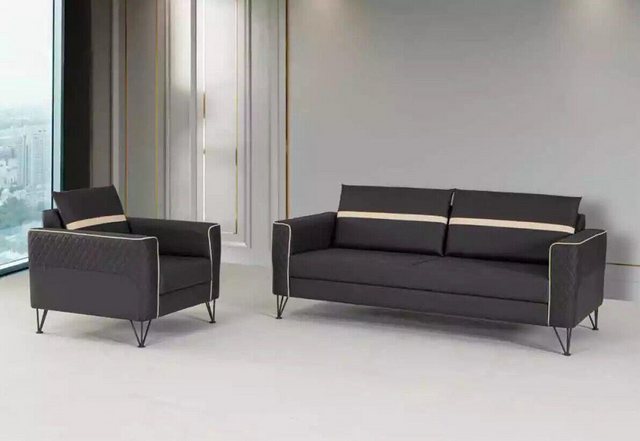 JVmoebel Sofa Couchgarnitur Polstermöbel Dreisitzer Sessel Designer Textil günstig online kaufen