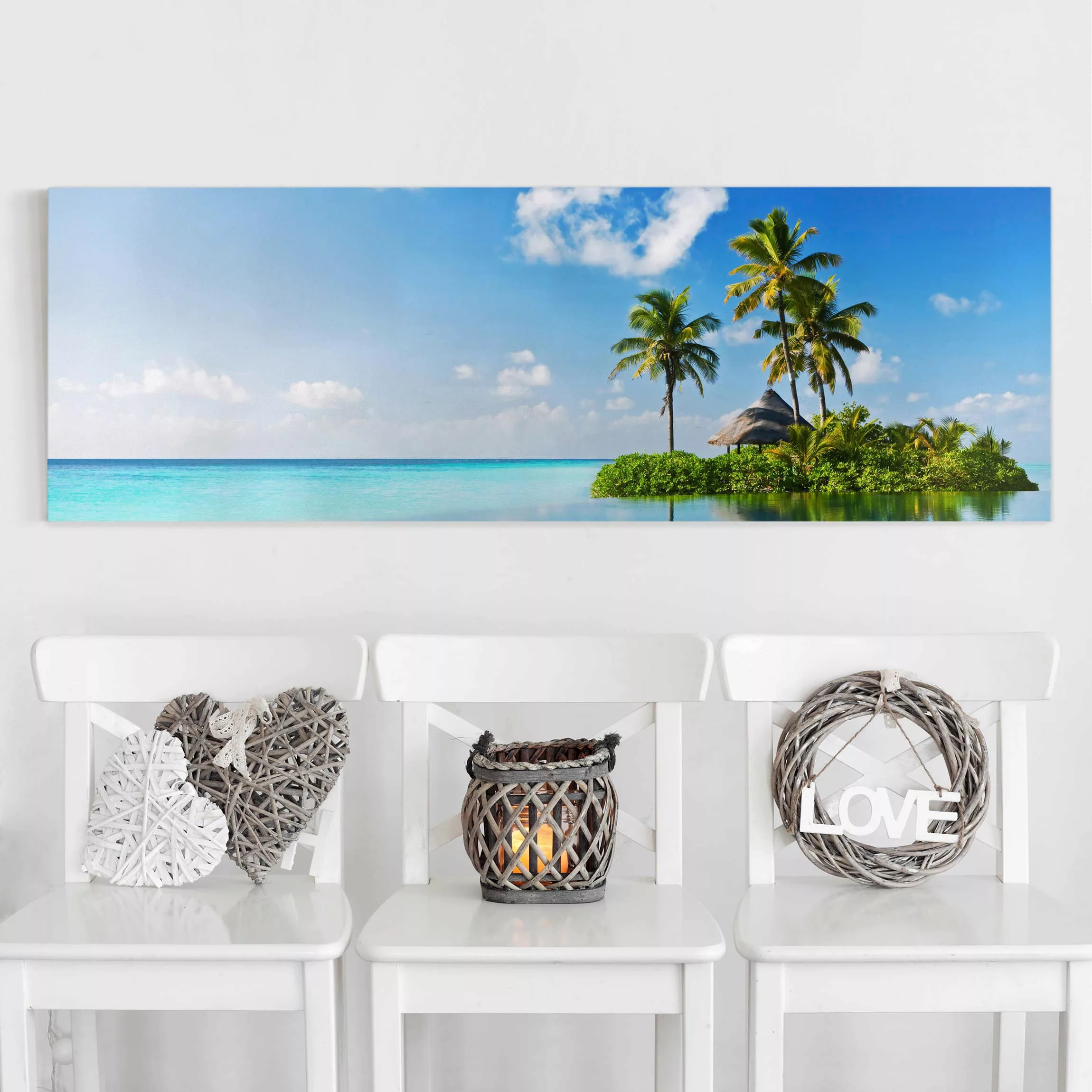 Leinwandbild Strand - Panorama Tropisches Paradies günstig online kaufen