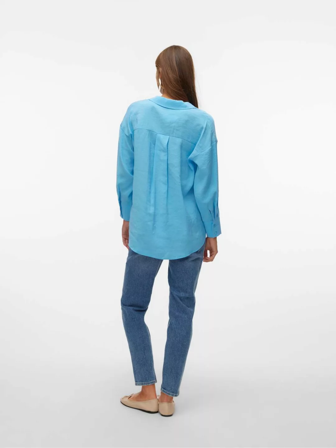 Vero Moda Blusenshirt Legere Hemdbluse Oversized Shirt Seidig VMQUEENY 6934 günstig online kaufen