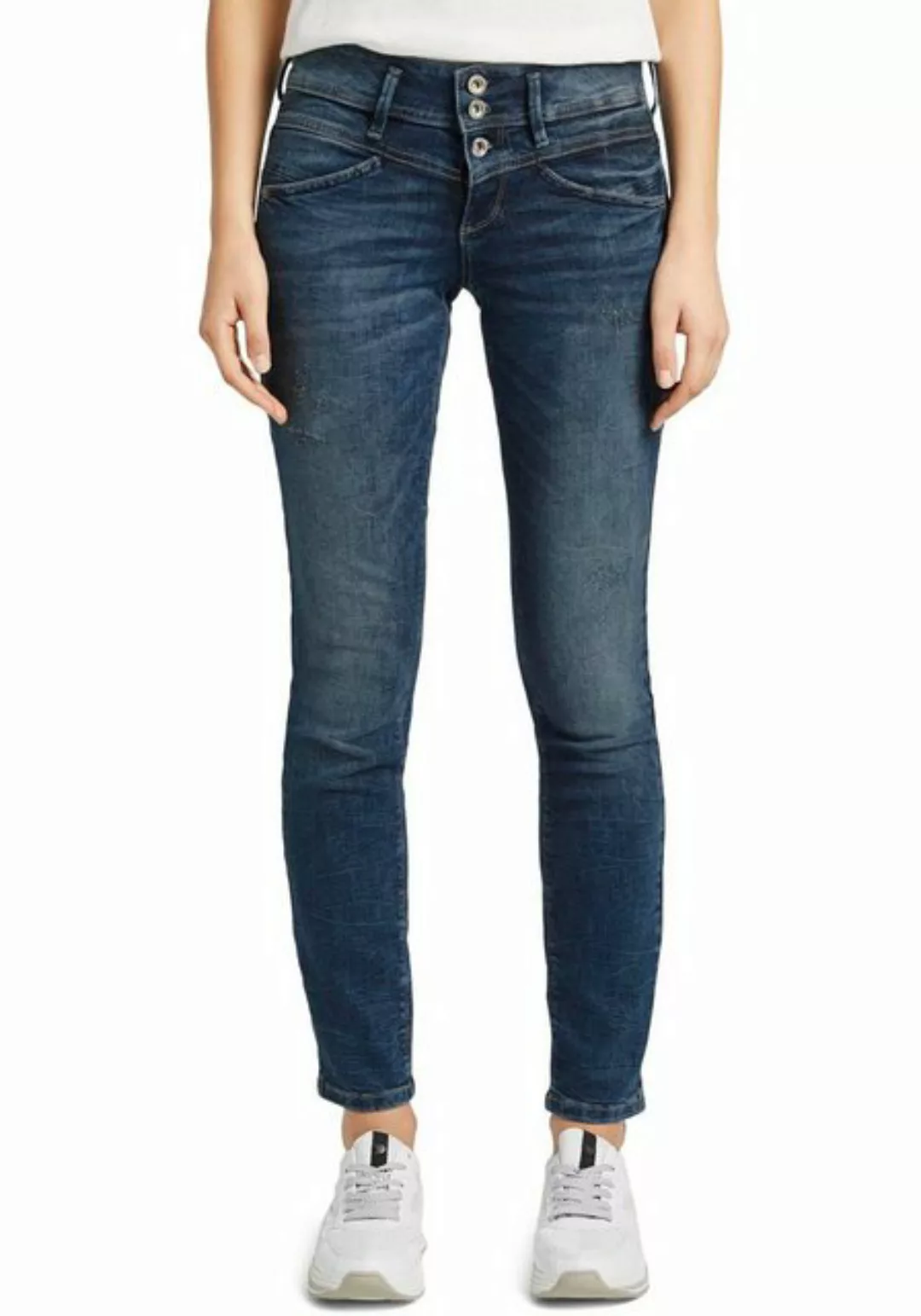 Tom Tailor Damen Jeans ALEXA - Sllim Fit - Blau - Random Bleached Blue Deni günstig online kaufen