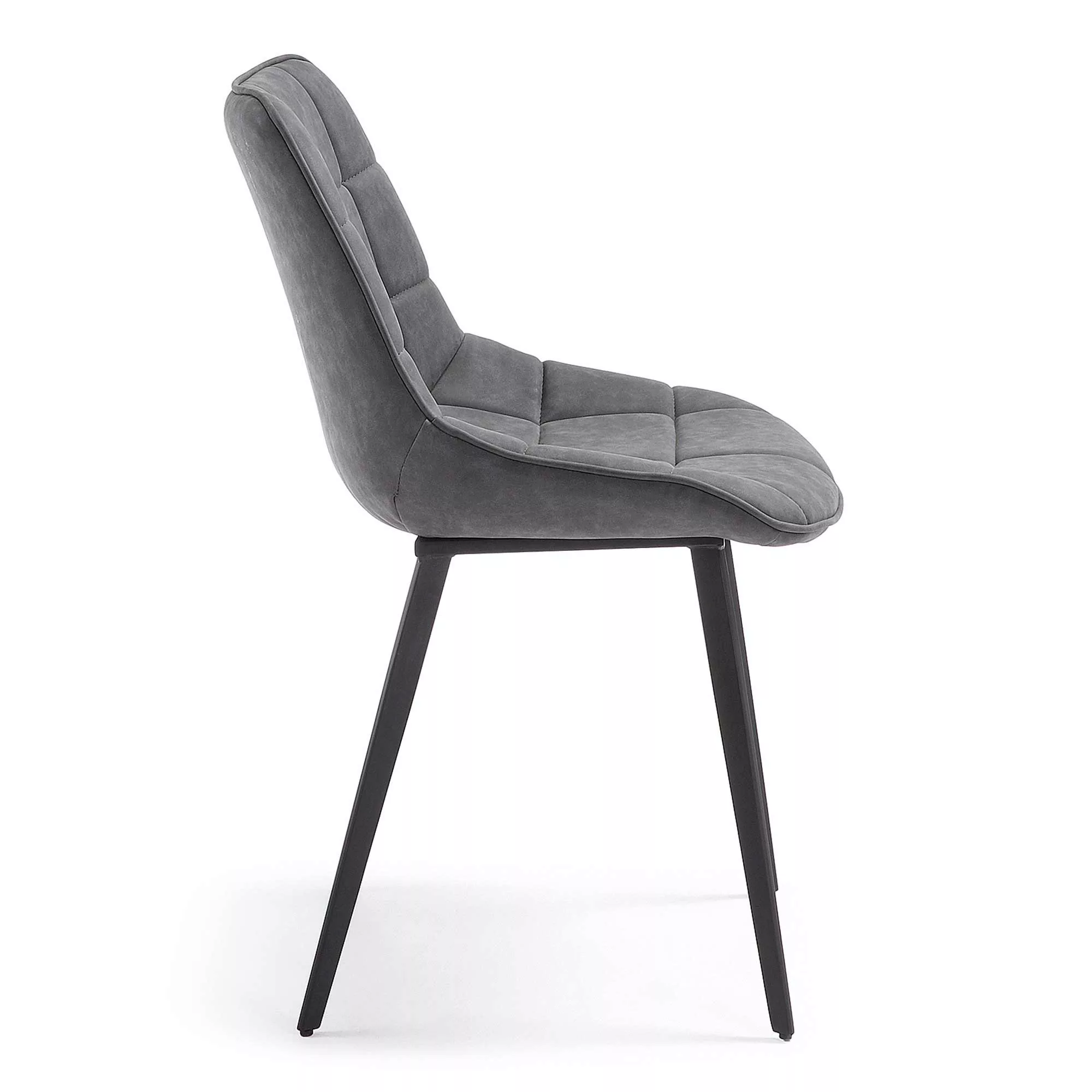 Esszimmerstuhl mit Schalensitz in Dunkelgrau Stahl (2er Set) günstig online kaufen