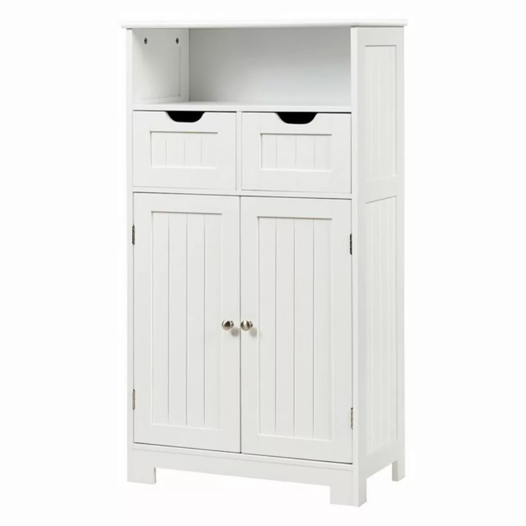 KOMFOTTEU Midischrank Badezimmerschrank 60x30x109cm,mit 2 Schubladen günstig online kaufen