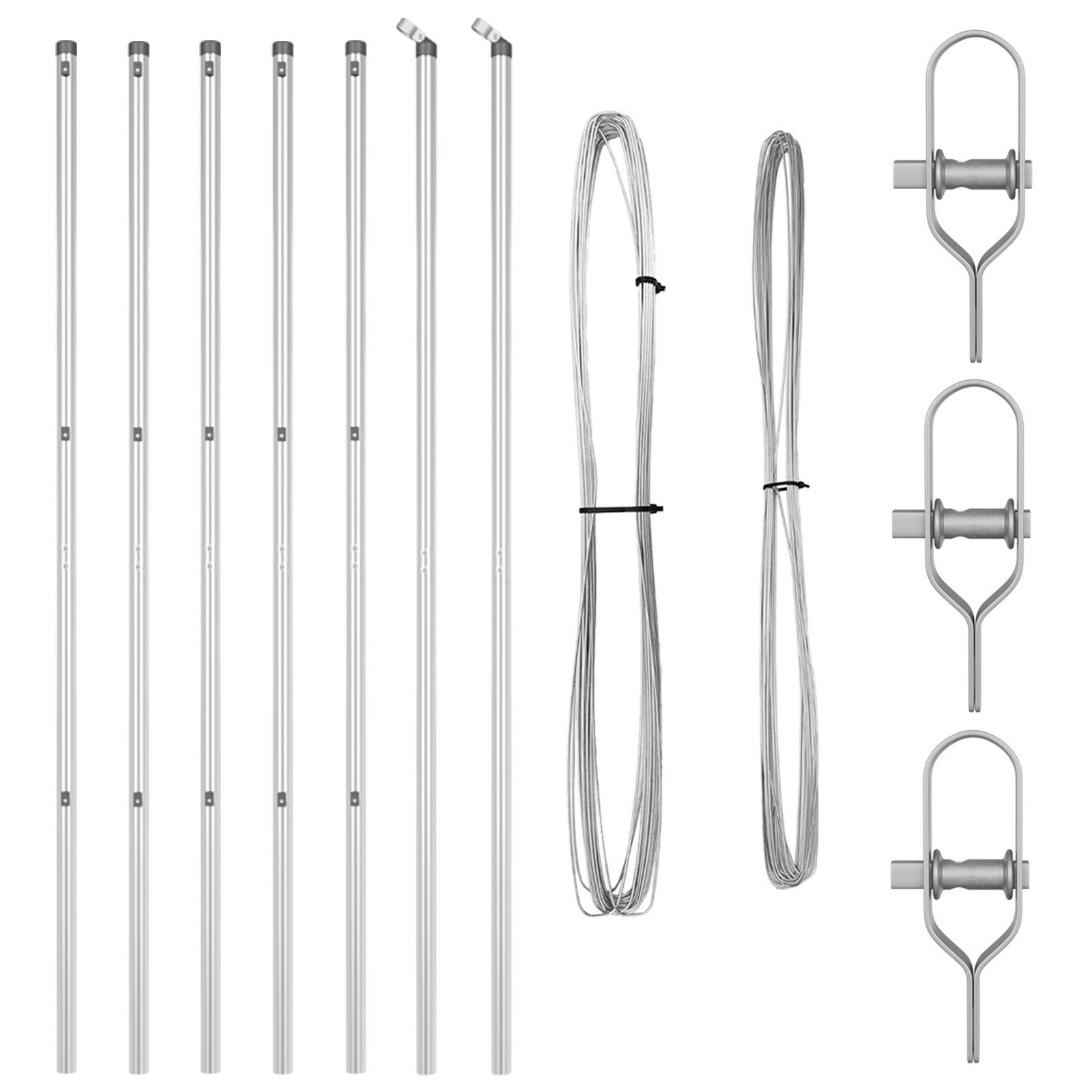 vidaXL Zaunpfosten Zaunpfosten Set Silber 7 günstig online kaufen