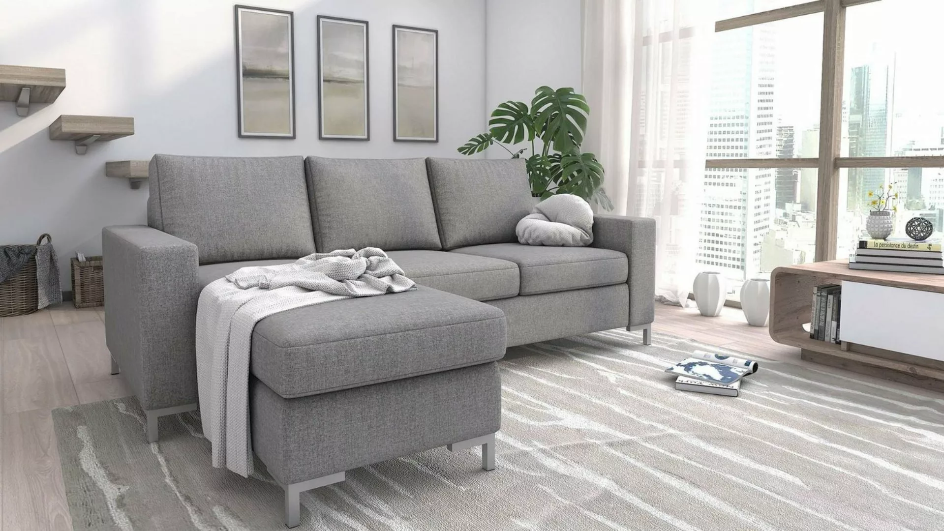 Stylefy Ecksofa Eli, L-Form, Eckcouch, Rückenlehne günstig online kaufen