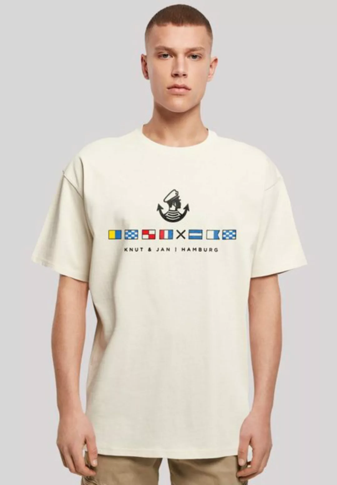 F4NT4STIC T-Shirt Oversized T-Shirt Seglerfahnen Knut & Jan Hamburg Print günstig online kaufen