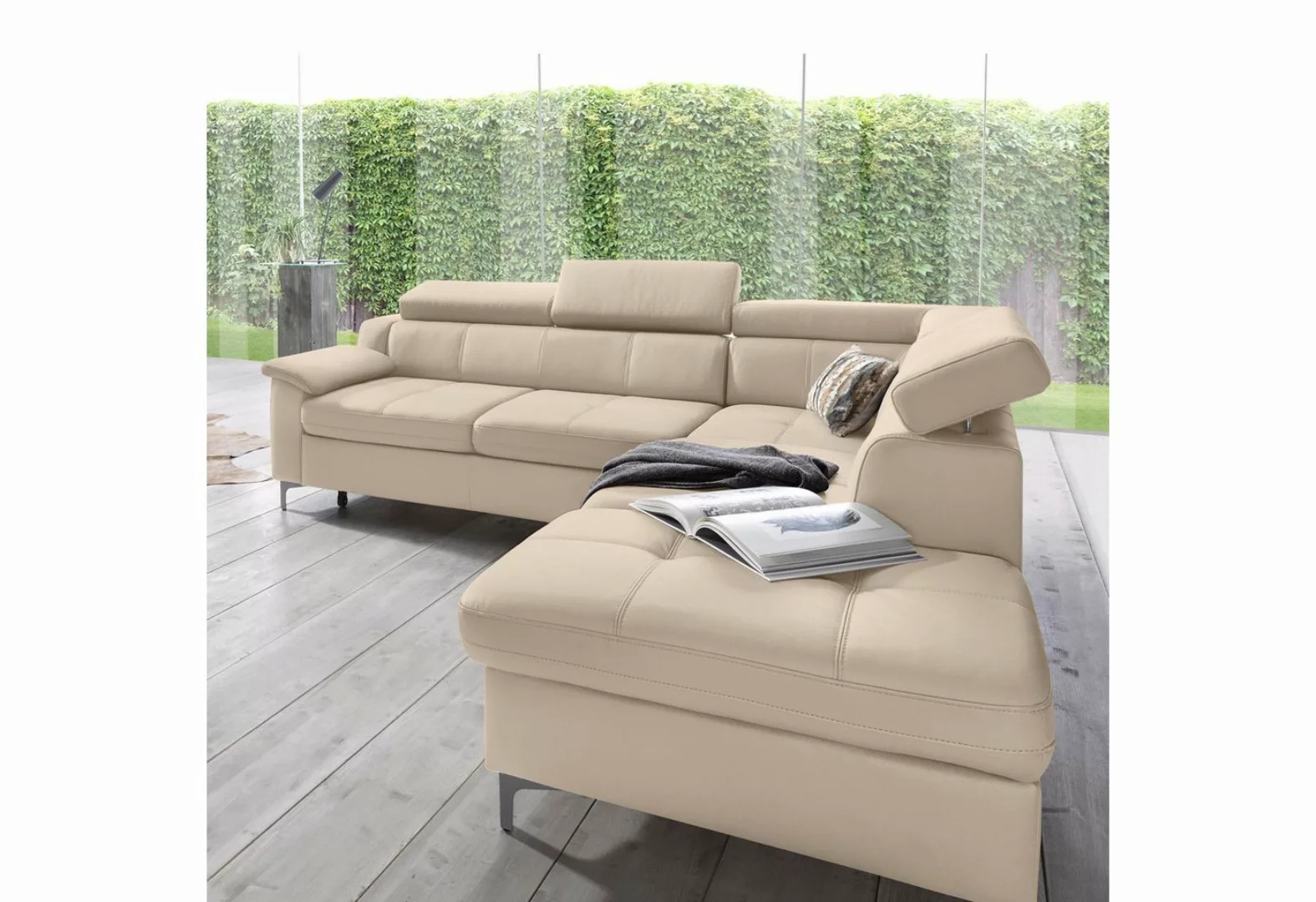 exxpo - sofa fashion Ecksofa Florenz, mit Kopfteilverstellung, wahlweise mi günstig online kaufen