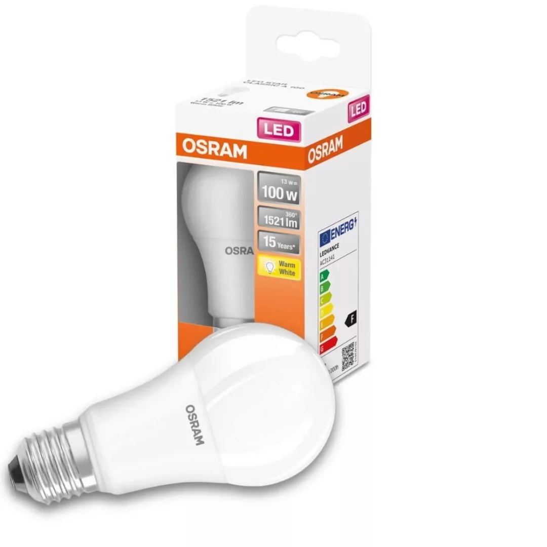 Osram LED Lampe ersetzt 100W E27 Birne - A60 in Weiß 13W 1521lm 2700K 4er P günstig online kaufen