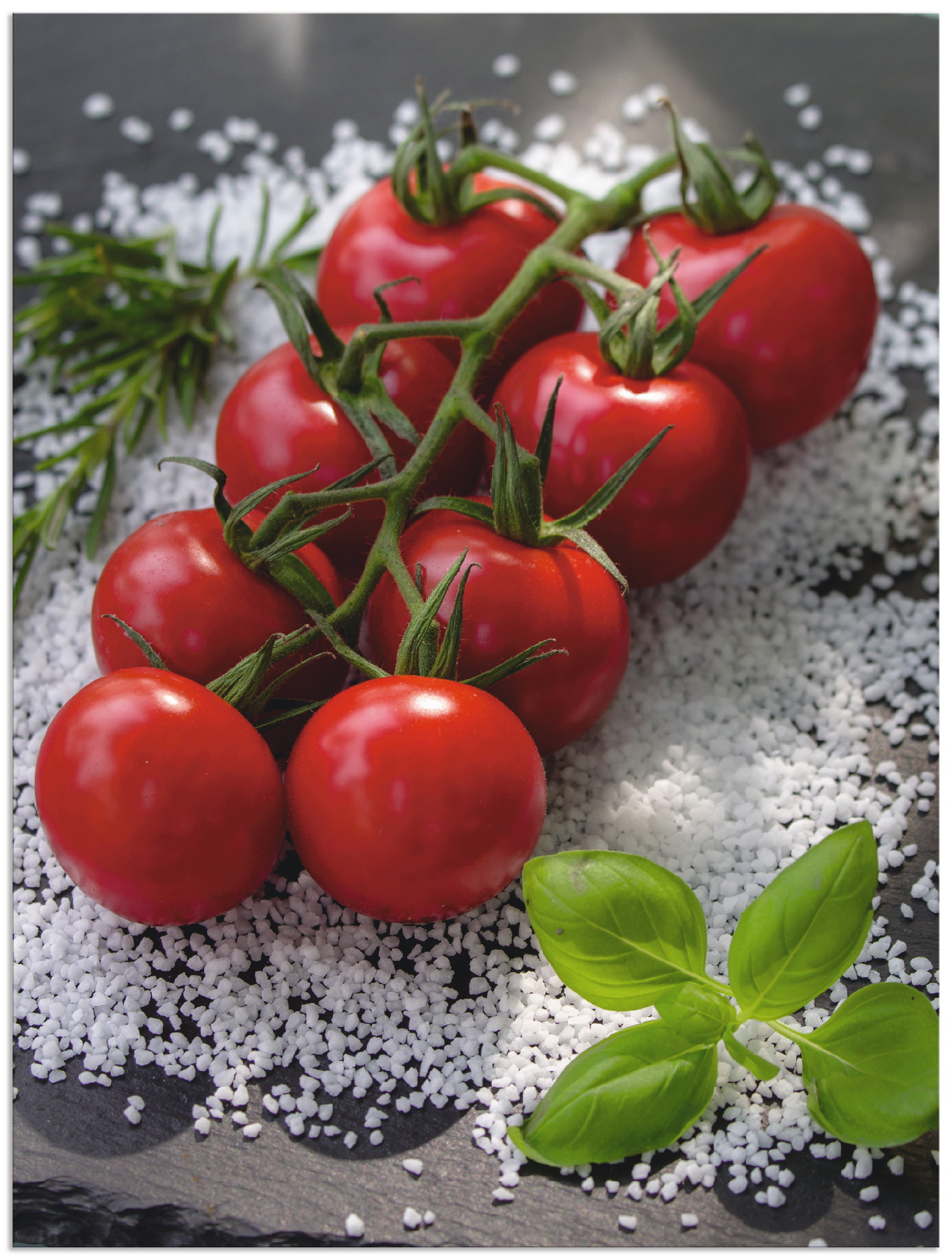 Artland Wandbild "Tomaten Rispe auf Salz", Lebensmittel, (1 St.), als Alubi günstig online kaufen