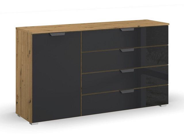 Rauch Möbel Vitrine Kommode Sideboard Artemis, Eiche Artisan / basalt grau günstig online kaufen