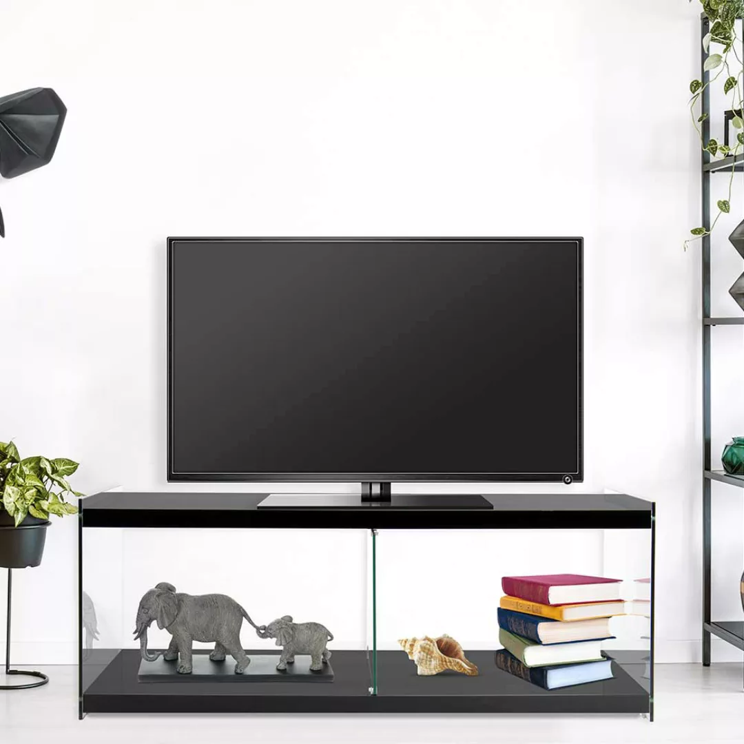 TV Möbel in Schwarz aus MDF Glas günstig online kaufen