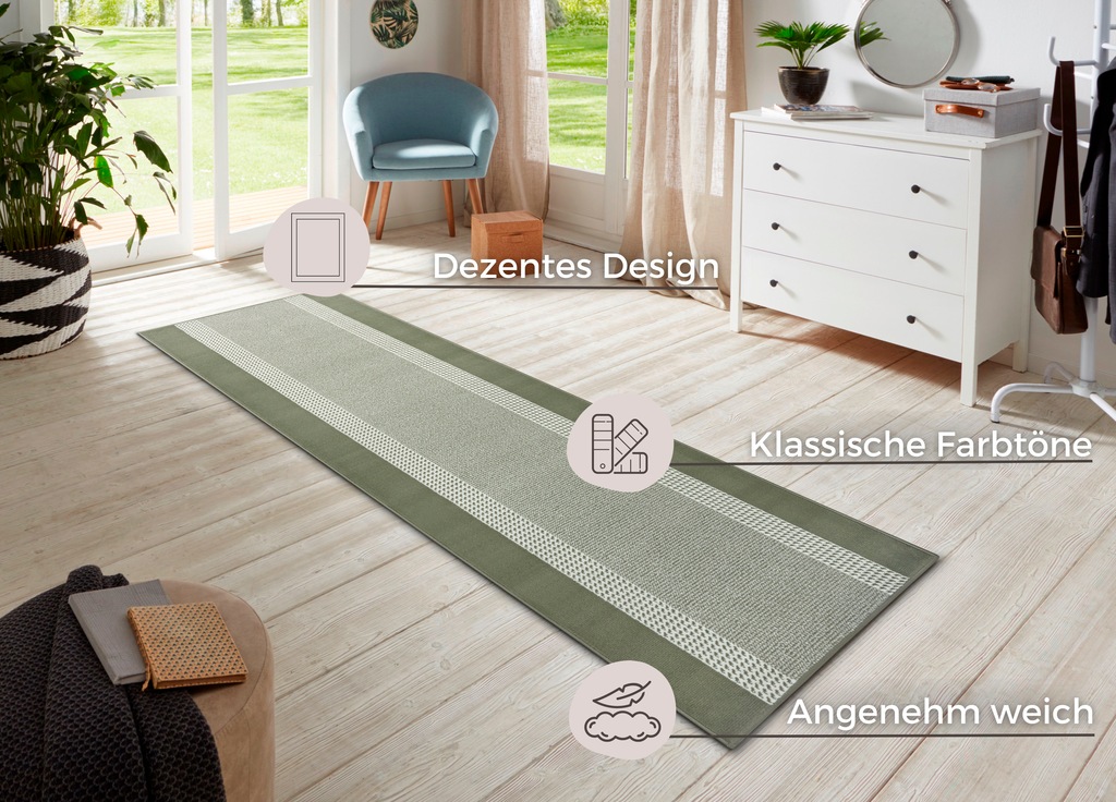 HANSE Home Teppich »Band«, rechteckig, Kurzflor, Weich, Wohnzimmer, Schlafz günstig online kaufen