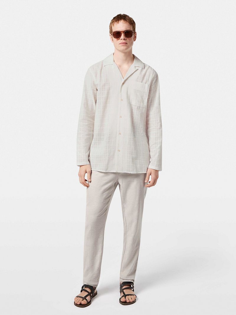 Scotch and Soda Chino Warren Leinen Greige - Größe W 32 - L 32 günstig online kaufen