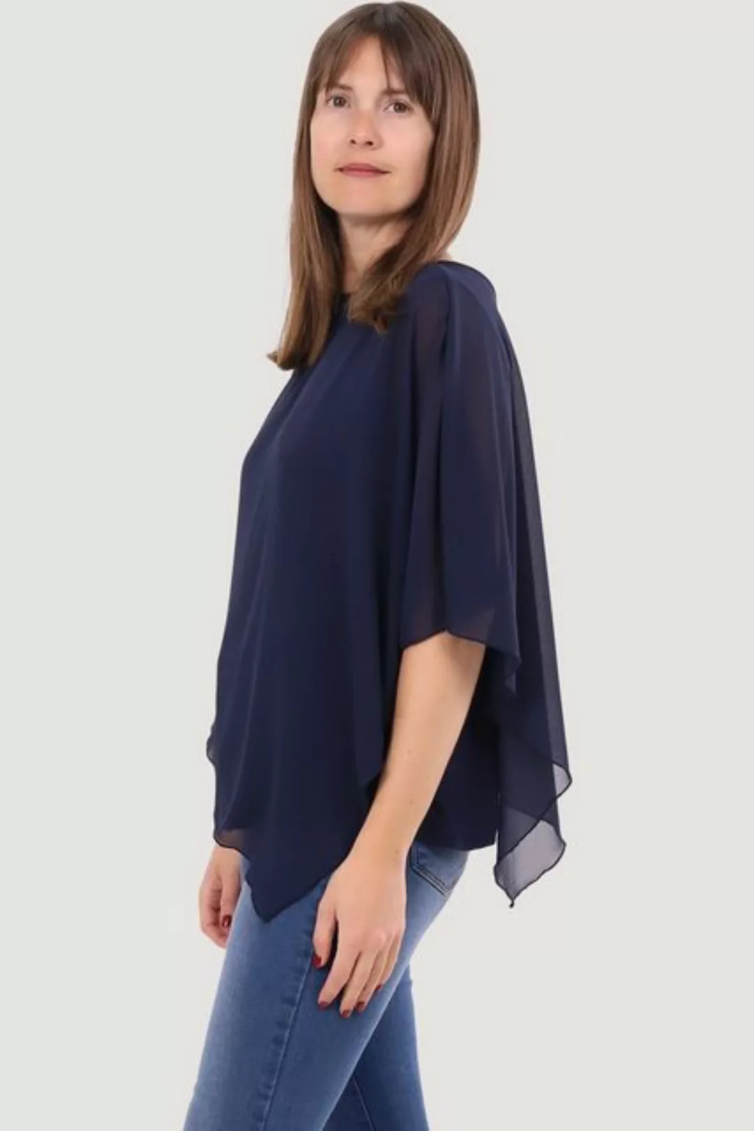 malito more than fashion Chiffonbluse 10732 Schlupfbluse Blusenshirt asymme günstig online kaufen