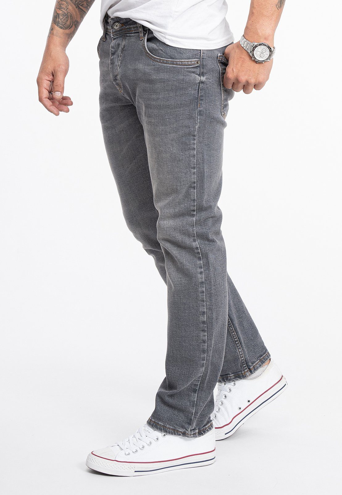 Rock Creek Regular-fit-Jeans Herren Jeans Stonewashed günstig online kaufen