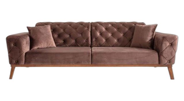 Xlmoebel Sofa Braune Chesterfield Samtsofa für das Wohnzimmer, 1 Teile, Her günstig online kaufen