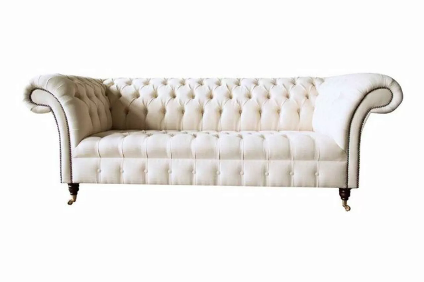 Xlmoebel Sofa Chesterfield 3-Sitzer Designer Sofa Rosa Polsterung Textil Mö günstig online kaufen