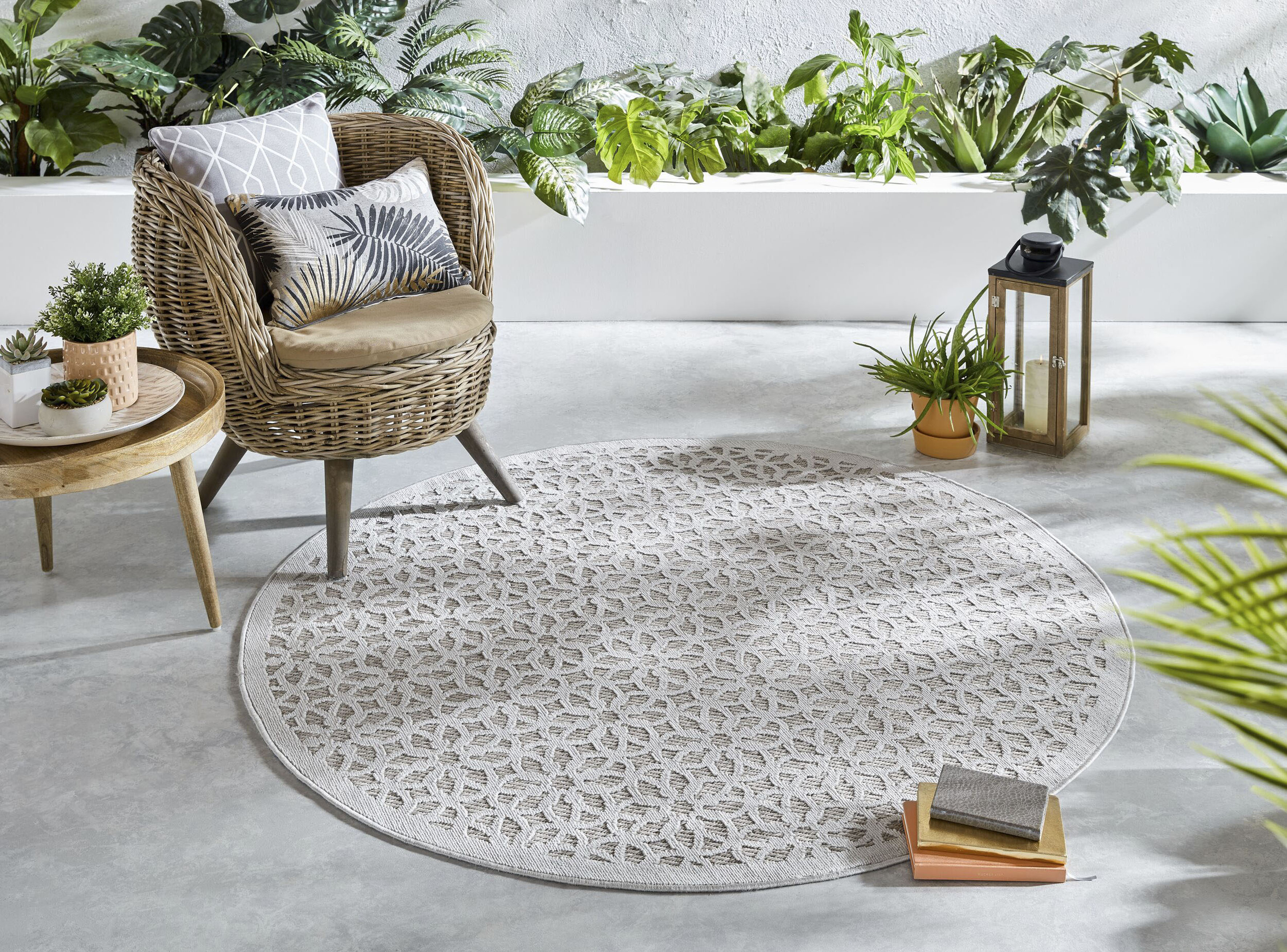 FLAIR RUGS Teppich »Argento«, rund, Geometrischer Teppich für den Innen- un günstig online kaufen