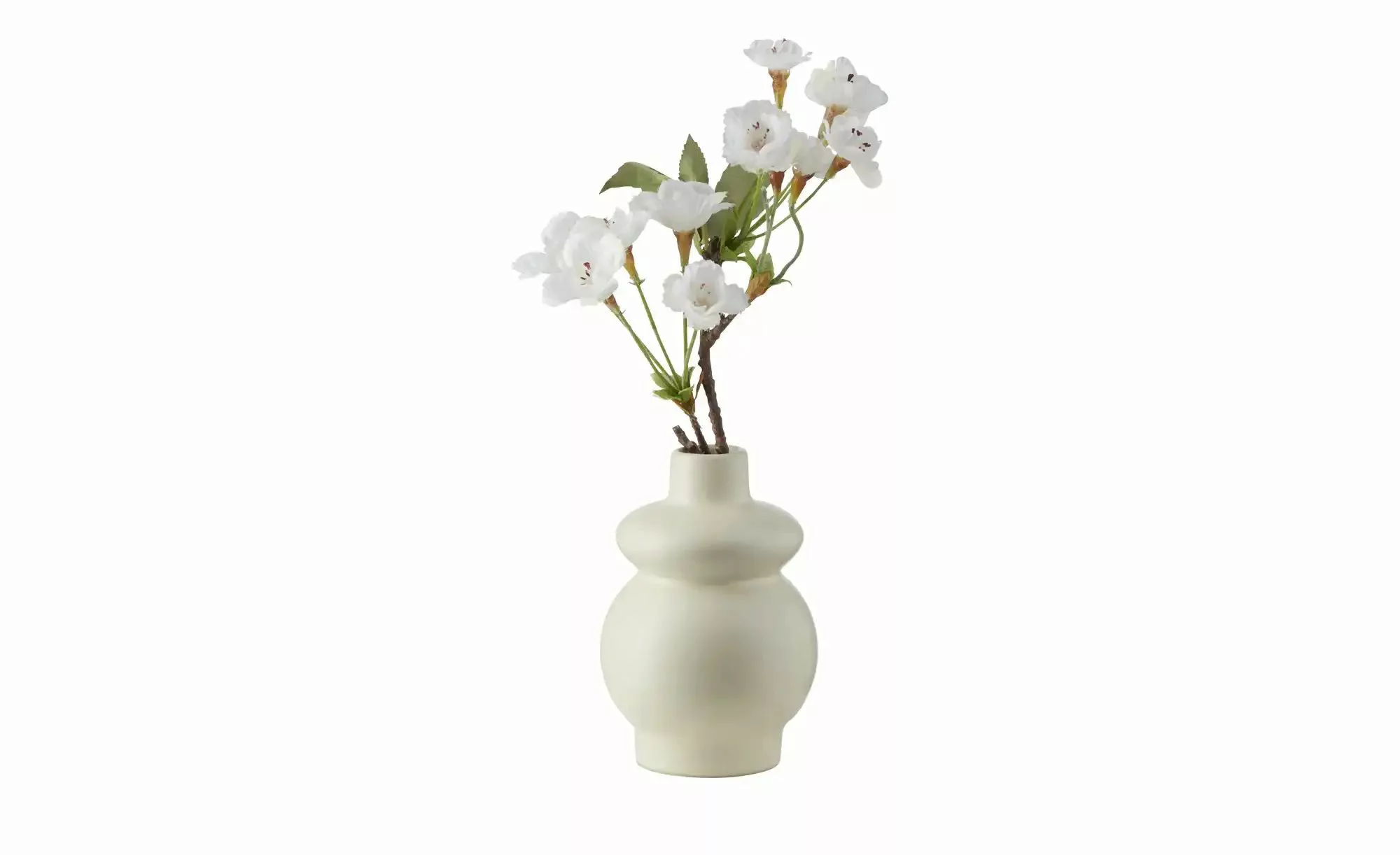 HOME STORY Vase   ¦ creme ¦ Steingut ¦ Maße (cm): B: 8 H: 12 Accessoires > günstig online kaufen