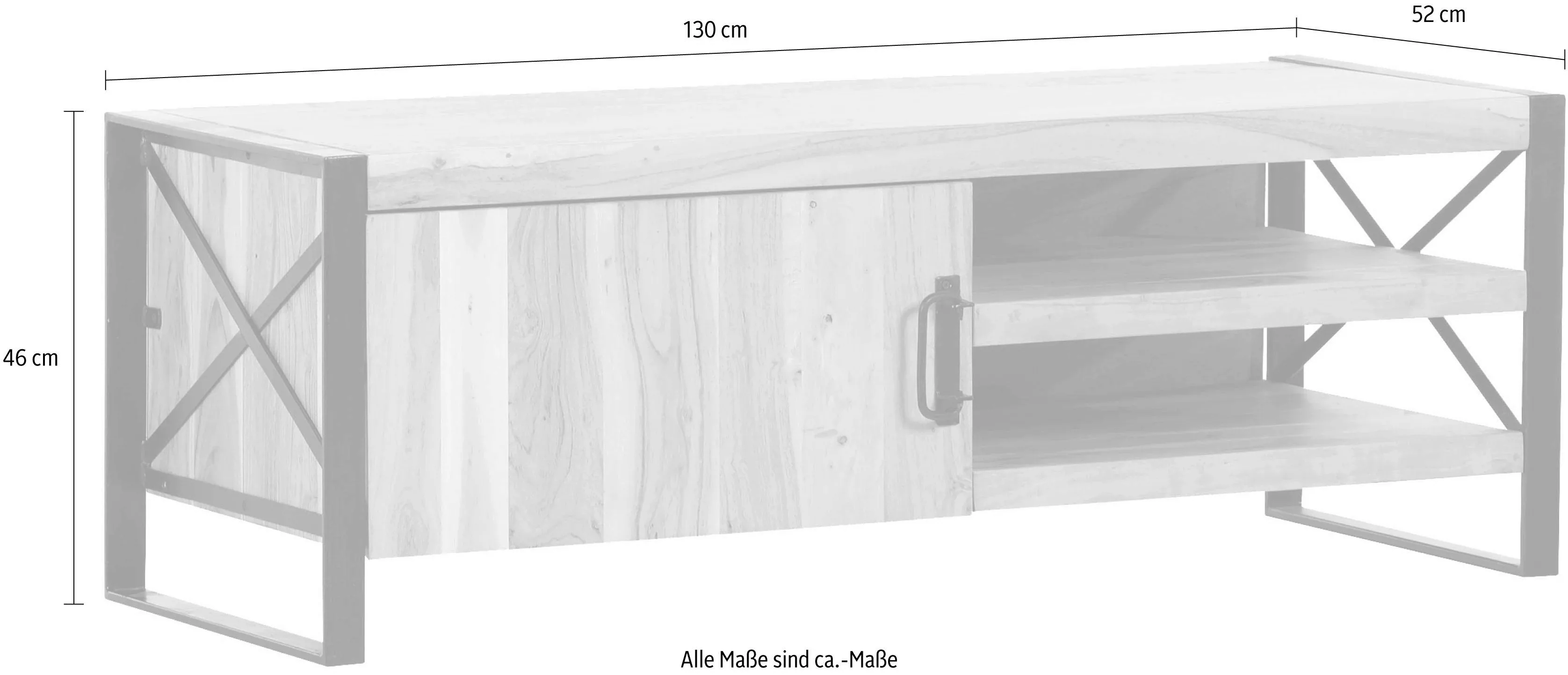 Gutmann Factory Lowboard "Downtown", aus massivem Akazienholz, Breite 130 c günstig online kaufen