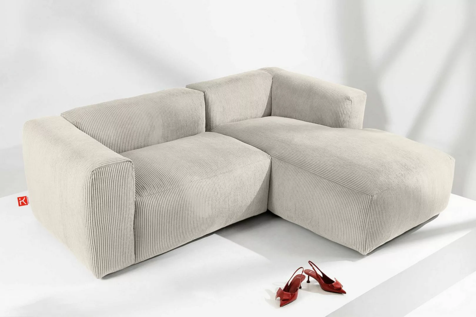 KONSIMO® Ecksofa Rechts Ecksofa BUFFO, hergestellt in der EU,extrem weicher günstig online kaufen