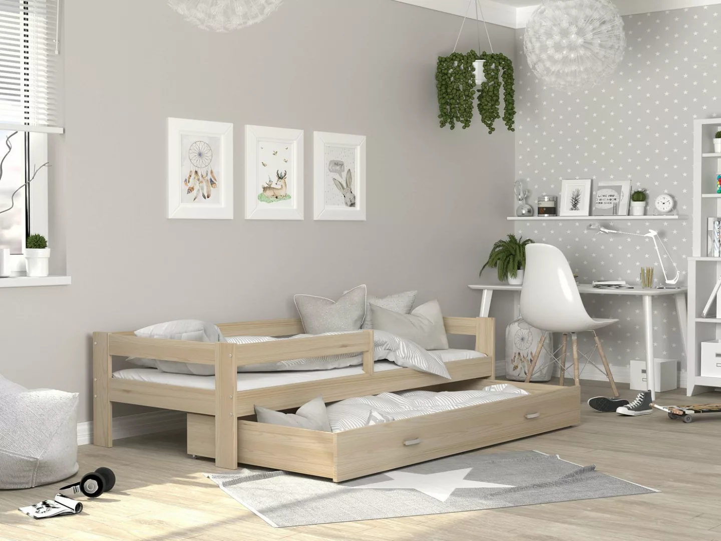 Siblo Einzelbett Amy (Flexibler Lattenrost, Schublade, Sicherheitsbarriere) günstig online kaufen