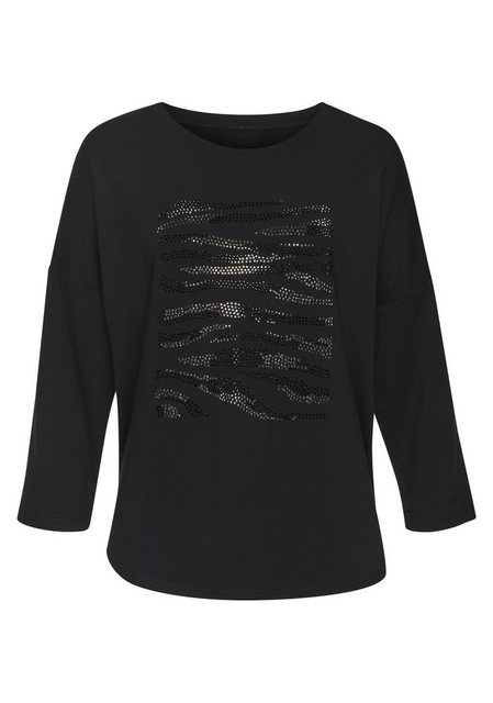 LASCANA 3/4-Arm-Shirt mit Strass-Dessin aus hochwertiger French Terry-Quali günstig online kaufen