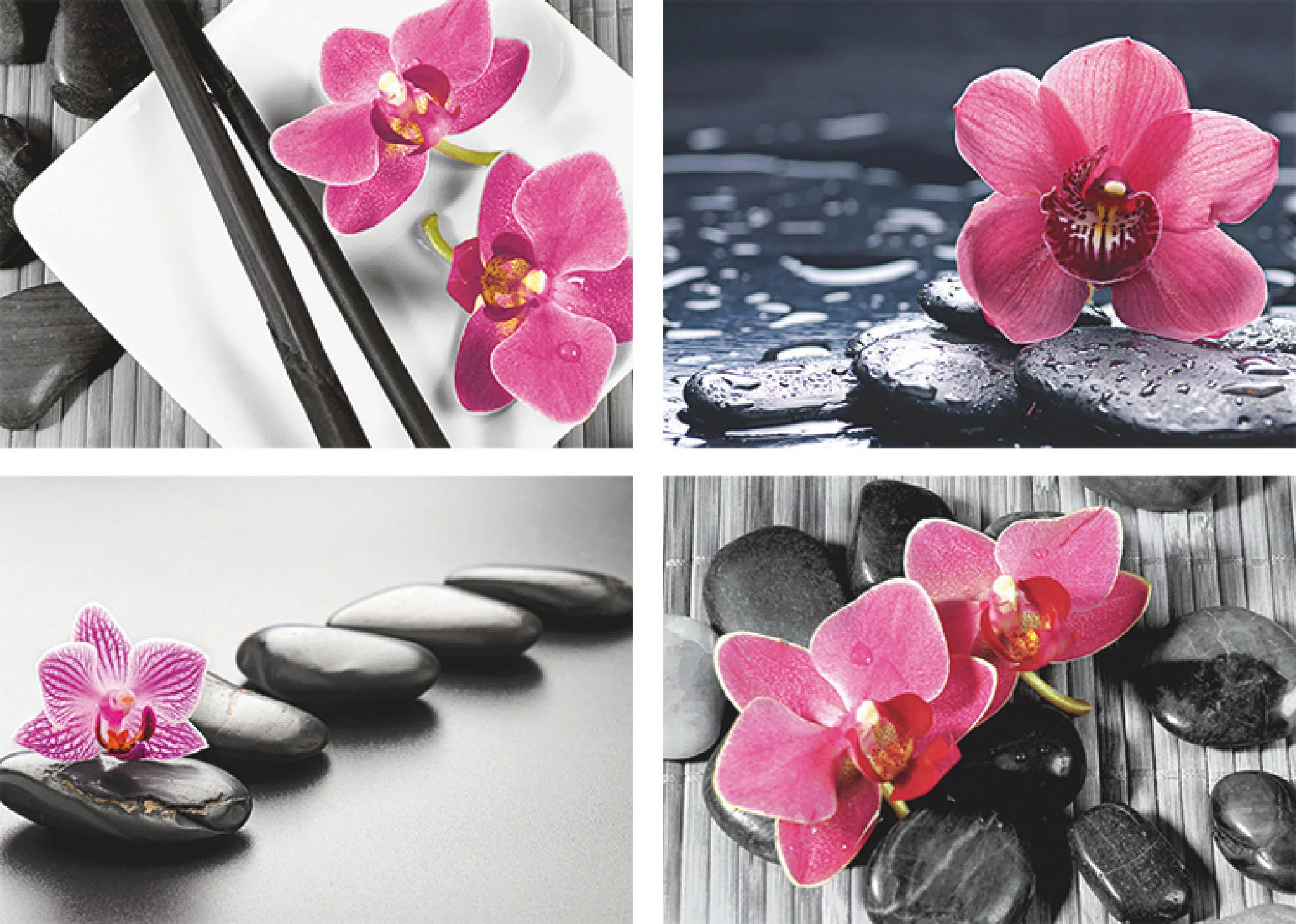 Artland Poster "Asiatische Komposition Orchidee Zen", Zen, (4 St.) günstig online kaufen