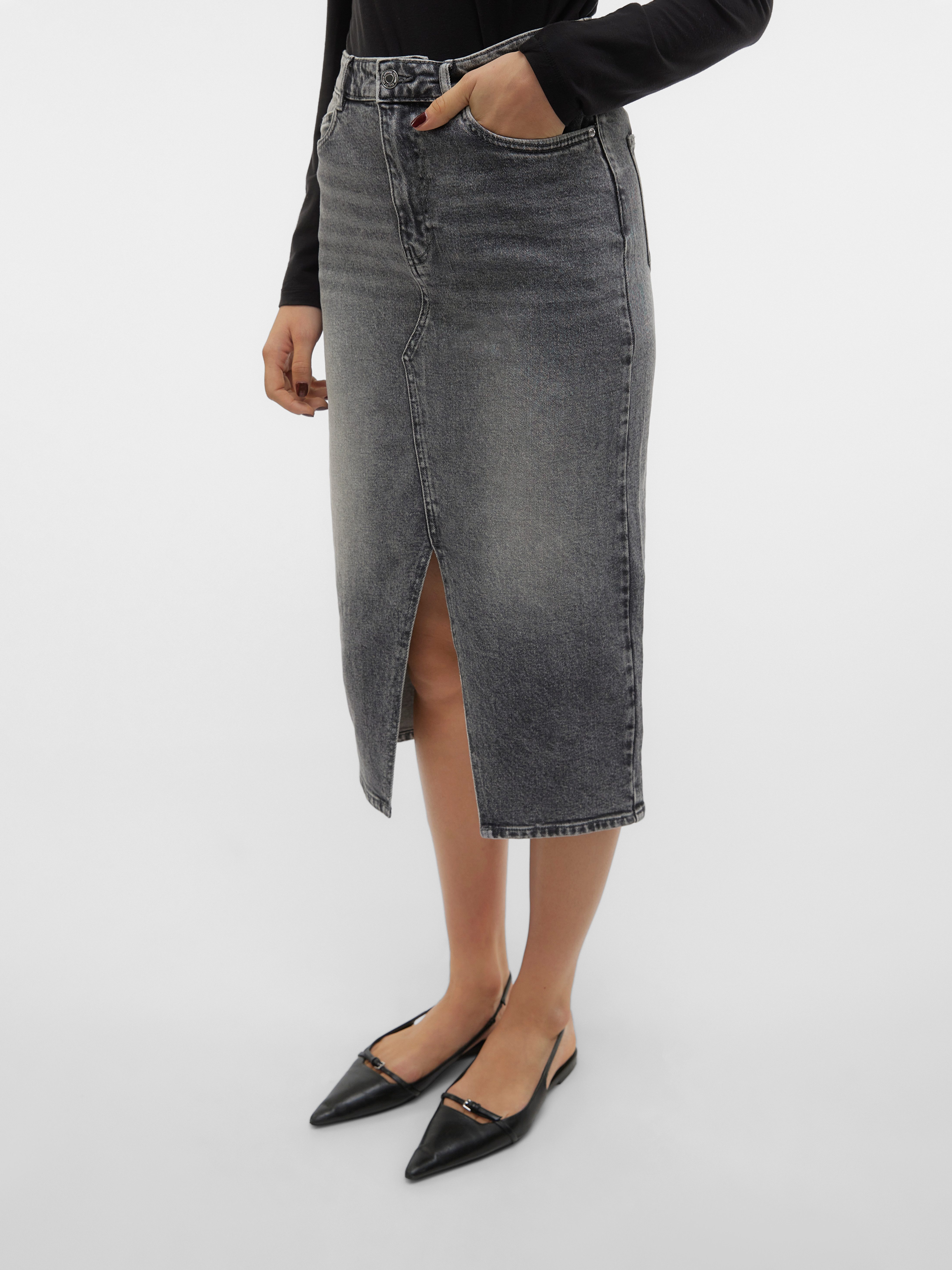 Vero Moda Maxirock "VMVERI HR CALF DENIM SKIRT GA NOOS" günstig online kaufen
