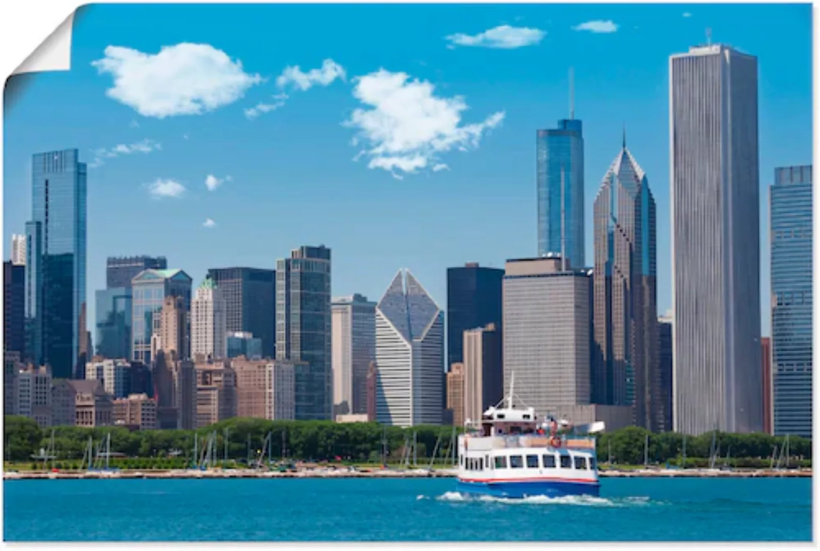 Artland Poster »Chicago Skyline«, Amerika, (1 St.) günstig online kaufen