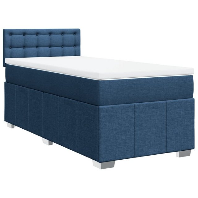 vidaXL Bett Boxspringbett mit Matratze Blau 90x190 cm Stoff günstig online kaufen