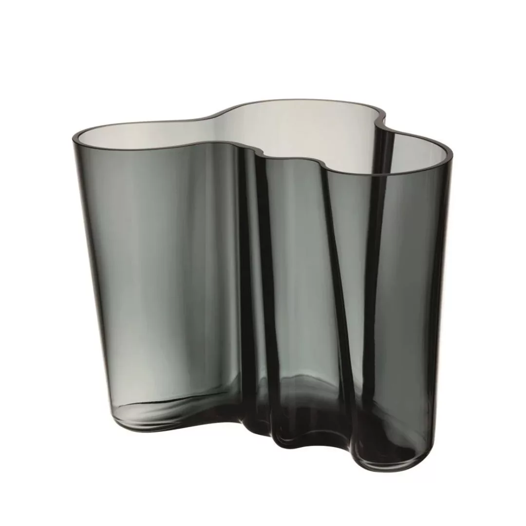 Vase Aalto glas grau / 20 x 20 x H 16 cm - Alvar Aalto, 1936 - Iittala - Gr günstig online kaufen