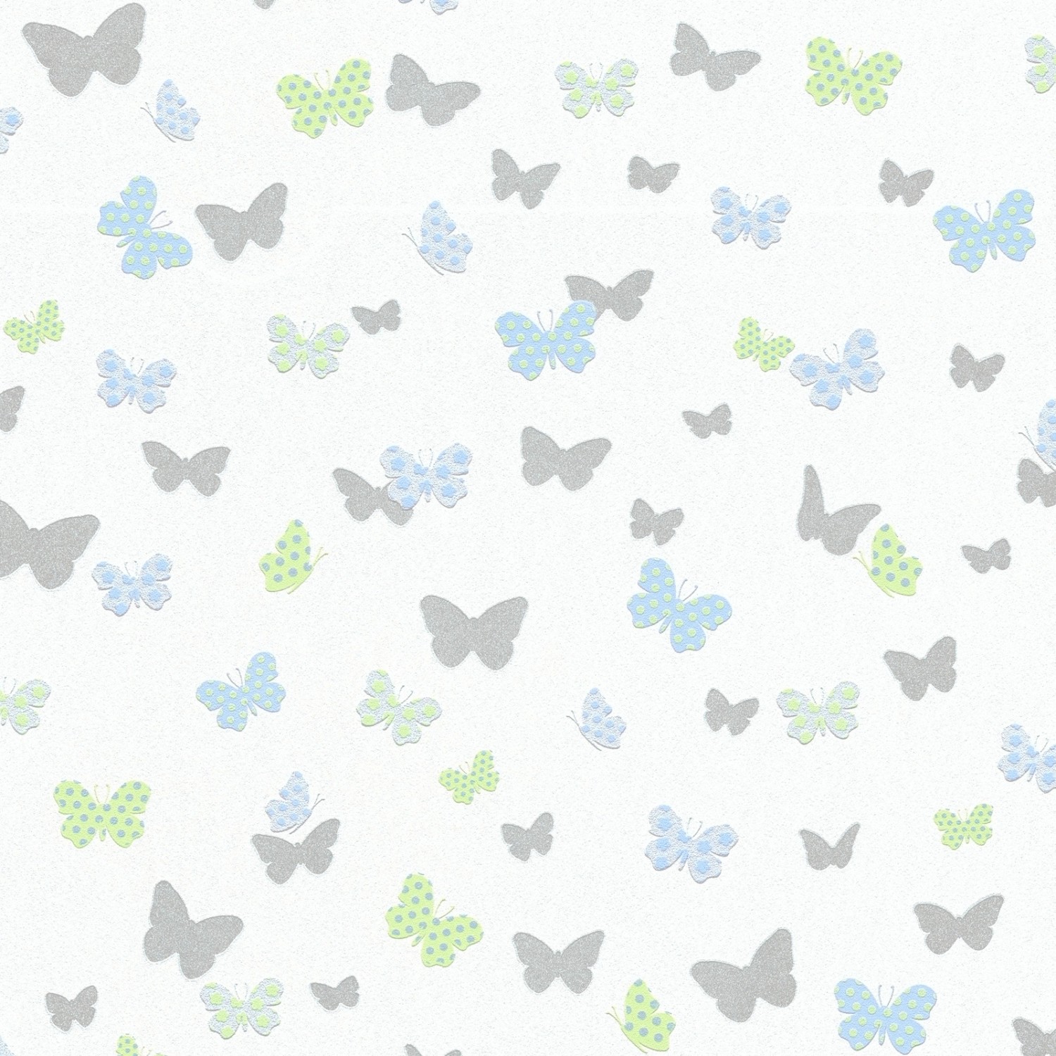Bricoflor Kinderzimmer Tapete in Grün und Blau Weiße Vliestapete mit Schmet günstig online kaufen