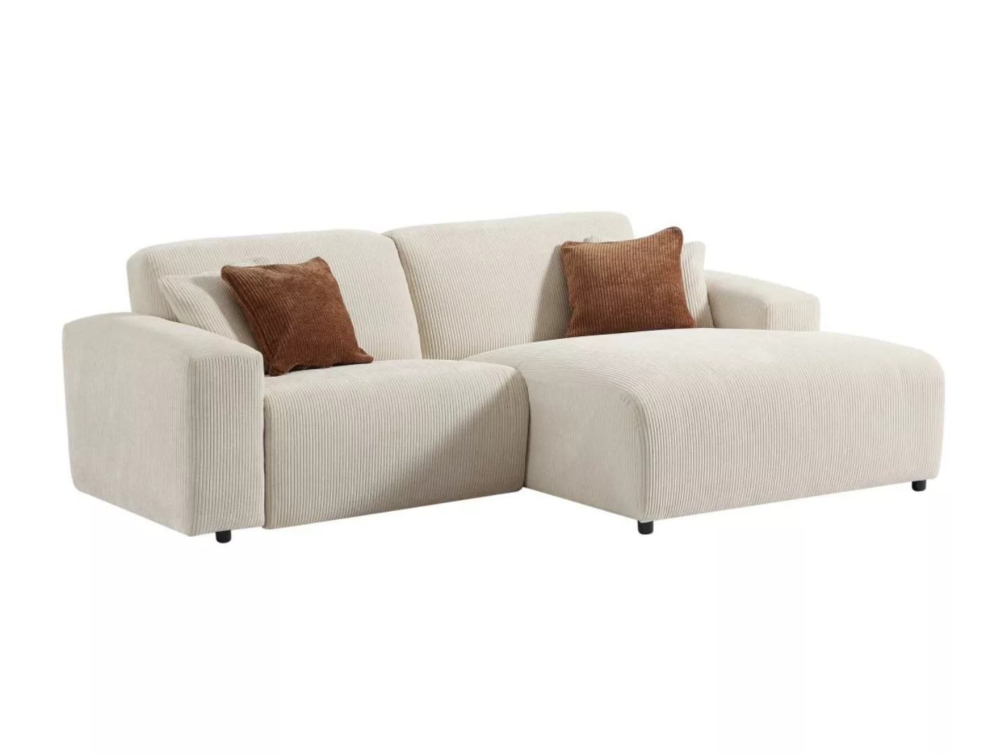 Eckrelaxsofa elektrisch - Ecke rechts - Cord - Beige - TIRONO von Maison Cé günstig online kaufen