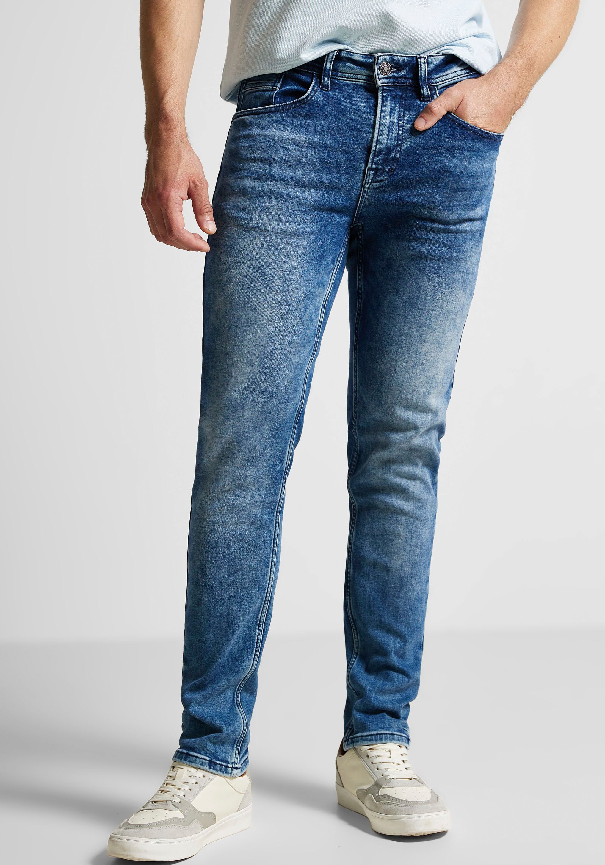 STREET ONE MEN Regular-fit-Jeans, mit cooler Used-Optik günstig online kaufen