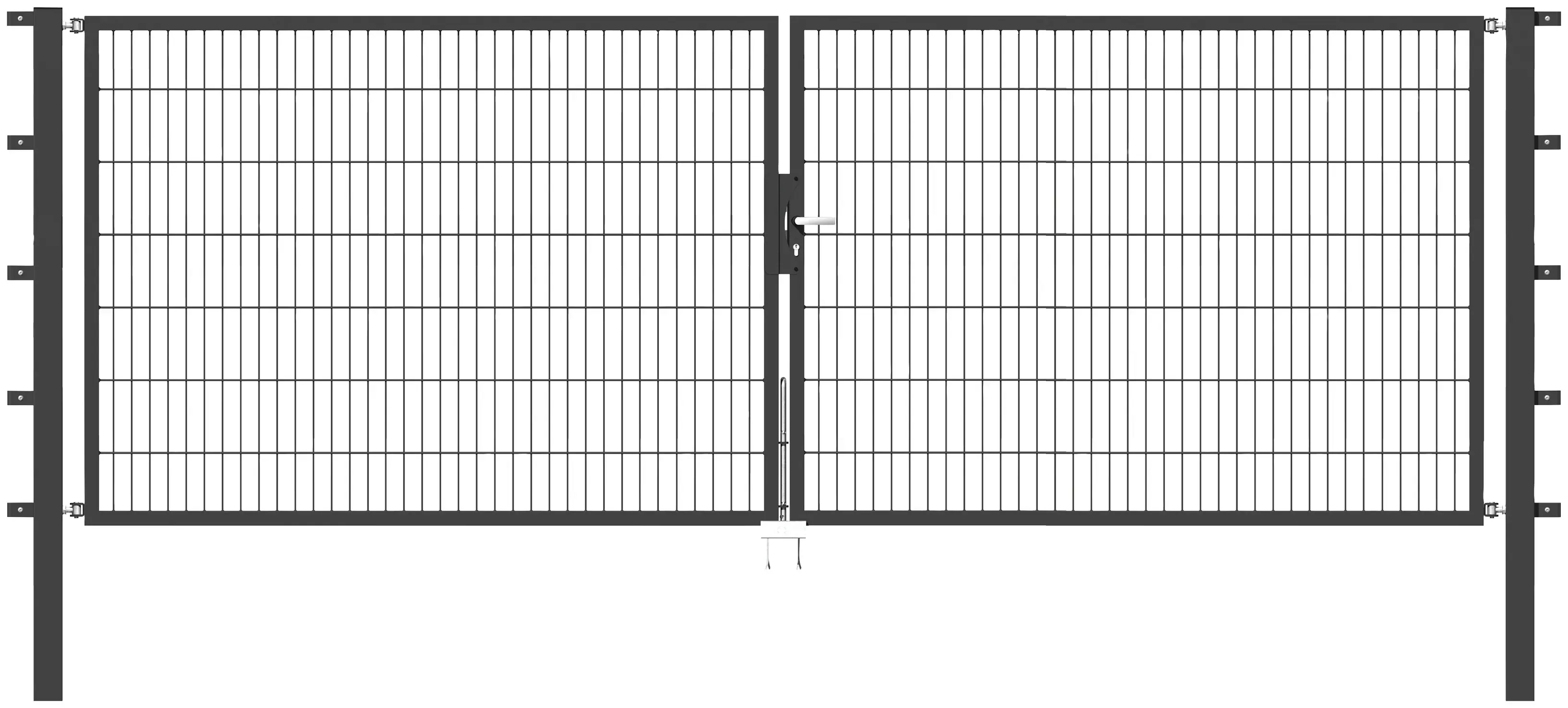 Metallzaun Doppeltor für Doppelstabmatte Grün z. Einbetonieren 80 cm x 400 günstig online kaufen