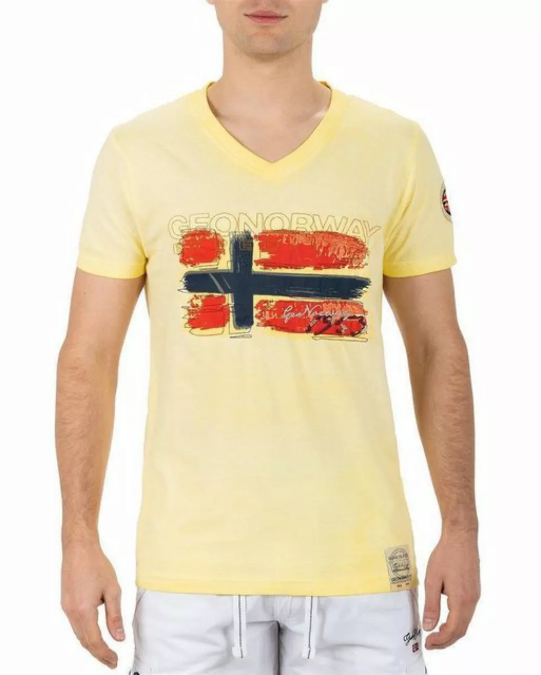 Geo Norway T-Shirt Casual Kurzarm Shirt bajoasis Men (1-tlg) im Used Look günstig online kaufen