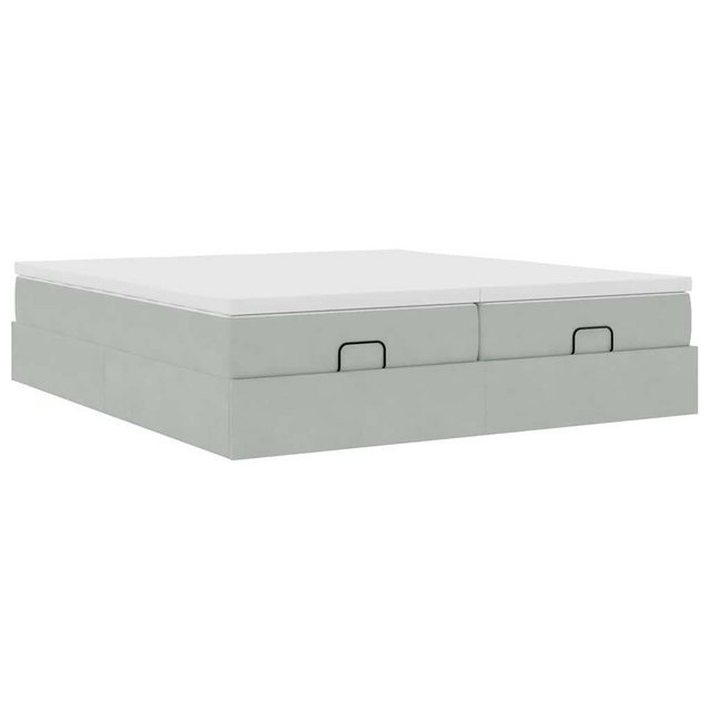 vidaXL Bett Ottoman-Bett mit Matratzen Hellgrau 160x200 cm Samt günstig online kaufen