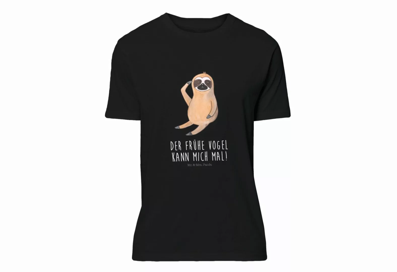 Mr. & Mrs. Panda T-Shirt Faultier Vogel zeigen - Schwarz - Geschenk, Faulti günstig online kaufen