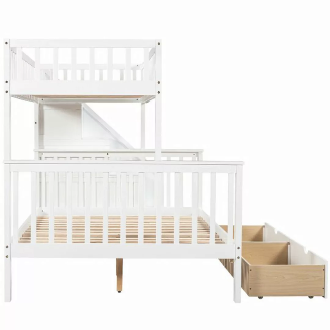 REDOM Etagenbett Kinderbett, mit Tafel Treppe Schubladen 90x200cm+140x200cm günstig online kaufen