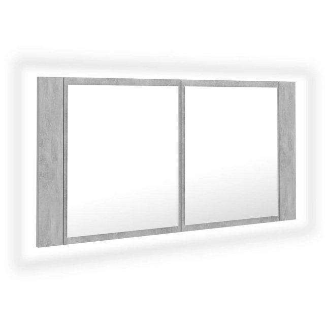 Led-bad-spiegelschrank Betongrau 90x12x45 Cm günstig online kaufen