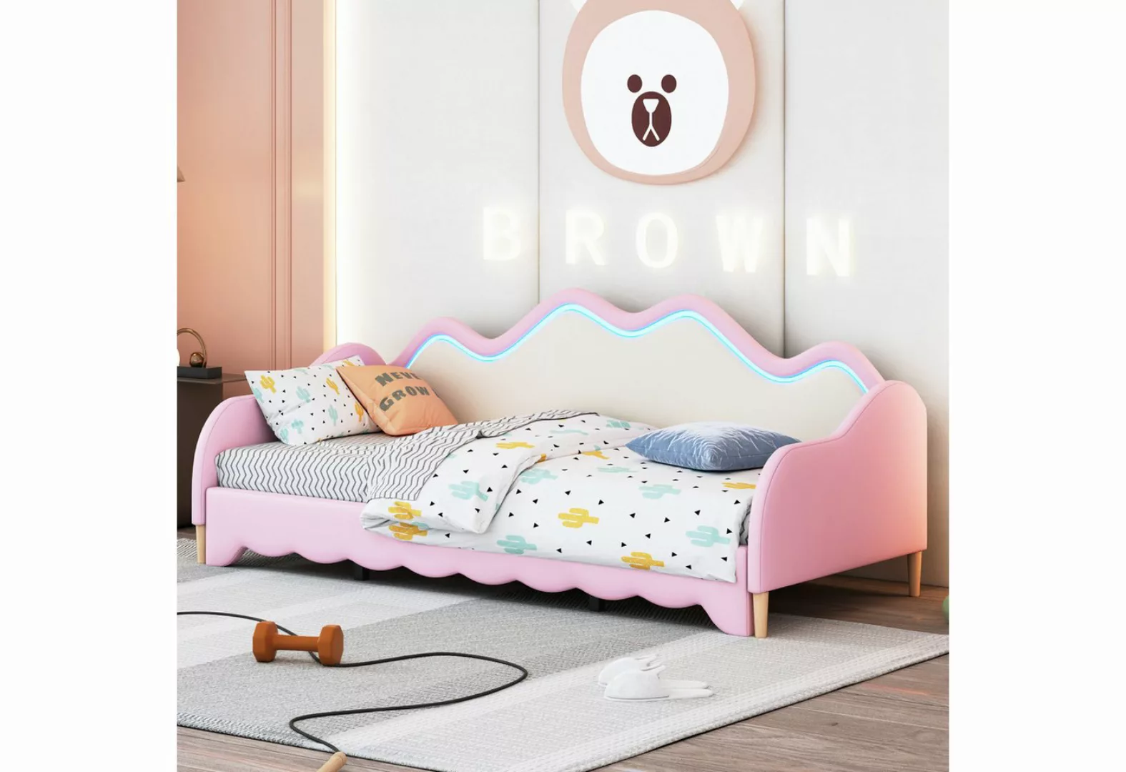 SeedWave Kinderbett Schlafsofa, 90(180)x190 cm mit Farbwechsel-LED-Beleucht günstig online kaufen