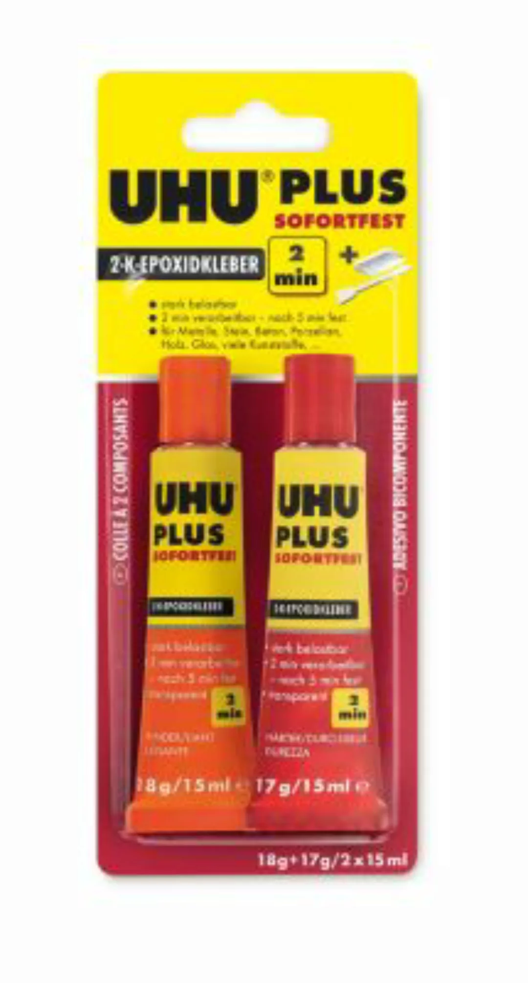 UHU PLUS SOFORTFEST, 2-Komponenten-Epoxidharzkleber, ohne Lösungsmittel, 35 günstig online kaufen