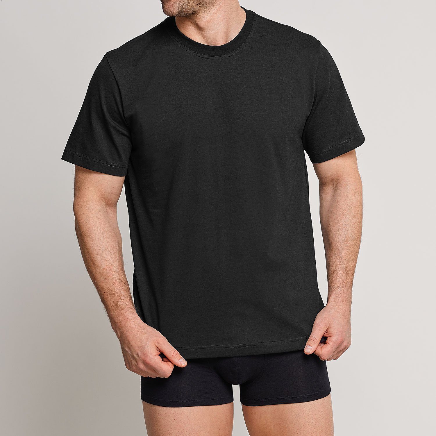 Schiesser T-Shirt Essentials (4-tlg) Rundhals-Ausschnitt günstig online kaufen