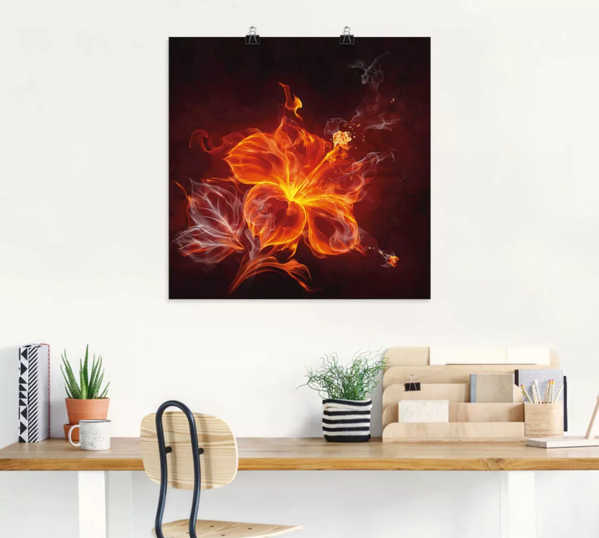 Artland Wandbild "Feuerblume", Blumen, (1 St.), als Leinwandbild, Poster, W günstig online kaufen
