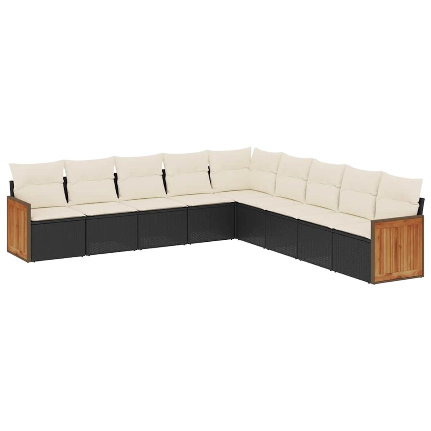 vidaXL 9-Tlg Garten-Sofagarnitur mit Kissen Schwarz Poly Rattan 3260138 günstig online kaufen