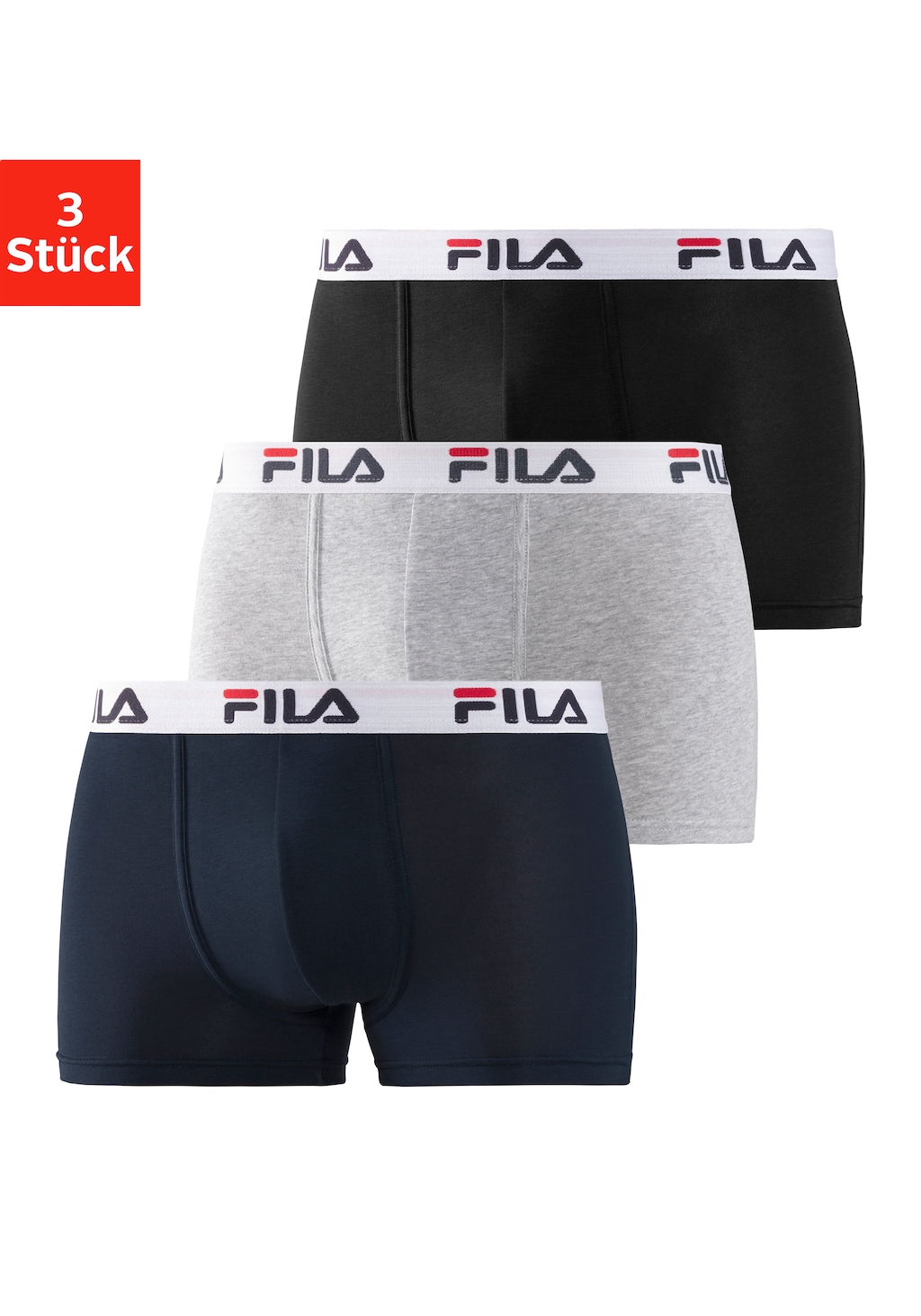 Fila Boxer, (Packung, 3 St.), mit Logo Schriftzug im Bund günstig online kaufen